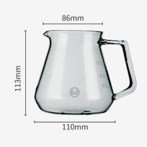Timemore glass coffee server 600ml dunkel inkl Deckel