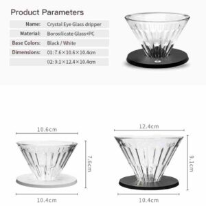 Timemore crystal eye glass dripper 02 weiss