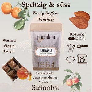 Paradiso Tanzania Kilimanjaro Light Roast 250g - Single Origin Kaffee Espressorado
